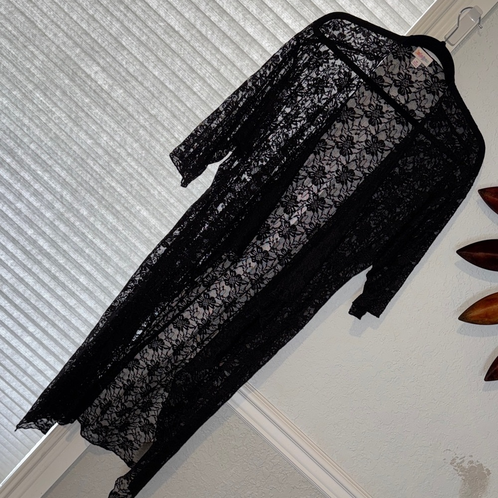 Elegant Black Lace Robe/Beach/Pool Kimono